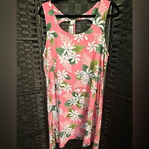 Puanani Floral Sleeveless Dress. Tie back. Authentically made in Hawaii. Size XL